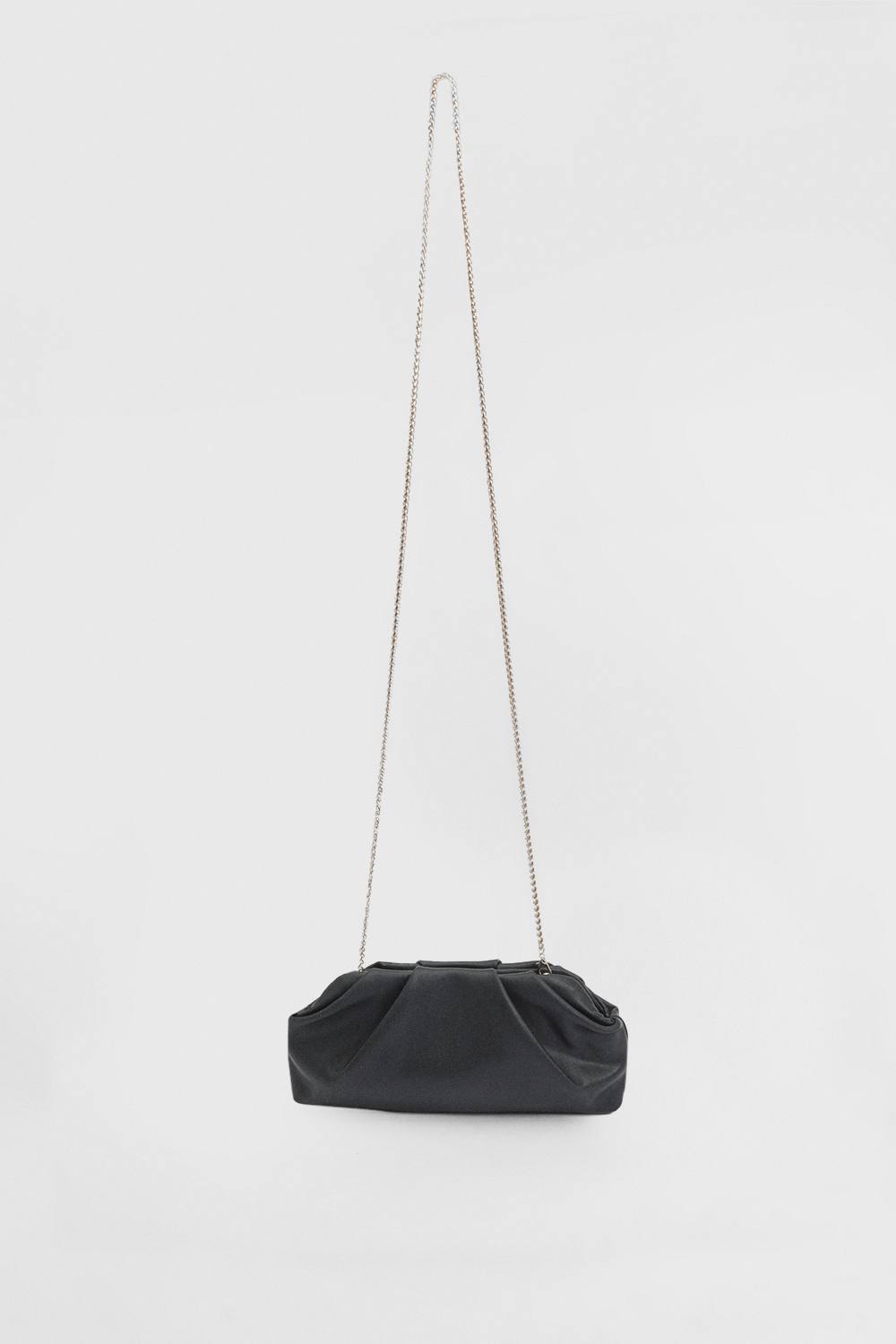 MISSPAP Women's Small Ruched Clutch Bag in Black