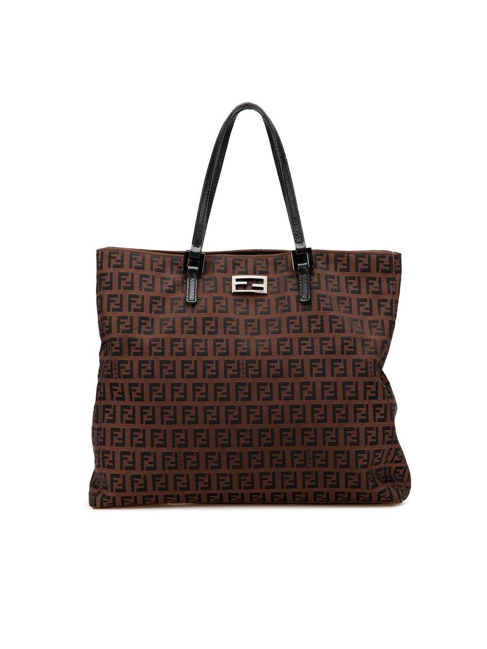 Fendi Women's Preloved Zucchino Canvas Tote Bag in Brown