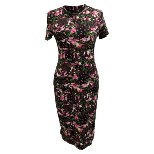 Givenchy Women's Preloved Floral-Print Midi Dress in Multicolor Cotton | Size: Small