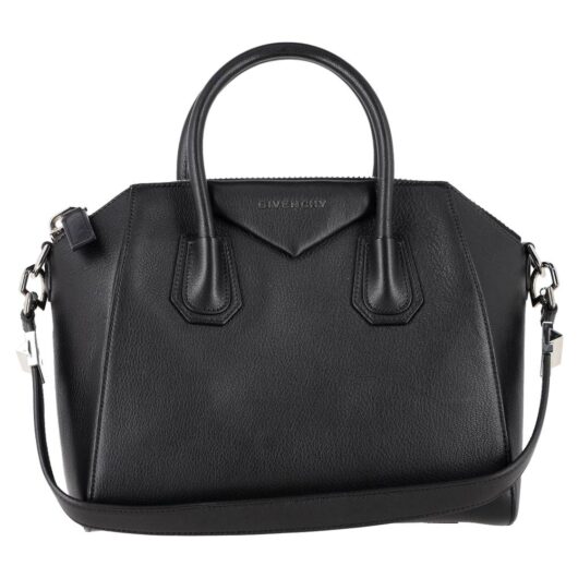 Givenchy Women's Preloved Small Antigona Top Handle Bag in Black Calfskin Leather
