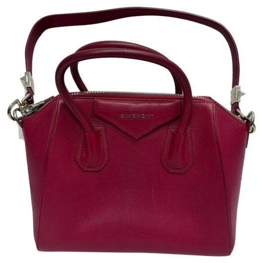 Givenchy Women's Preloved Small Antigona Top Handle Bag in Burgundy Goat Leather