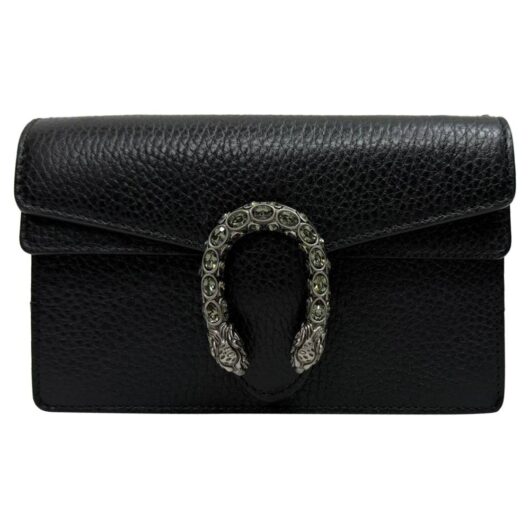 Gucci Women's Preloved Mini Dionysus Shoulder Bag in Black Leather
