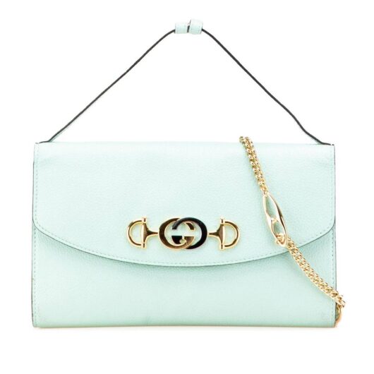 Gucci Women's Preloved Small Leather Zumi Satchel Bag in Green