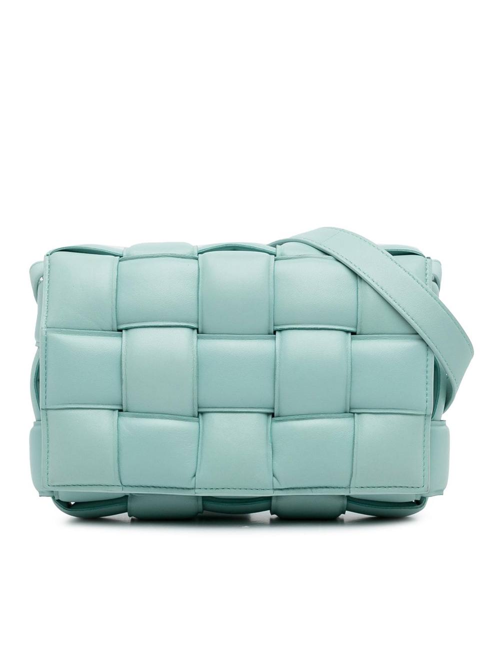 Bottega Veneta Women's Preloved Nappa Intrecciato Padded Cassette Crossbody Bag in Blue