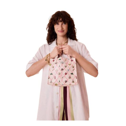Cath Kidston Women's Charm Satchel Bag in Cream