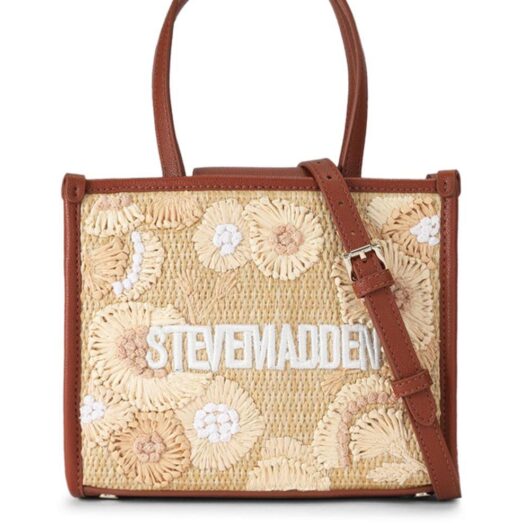 STEVE MADDEN Women's 'Decor Bag Raffia' in Light Brown