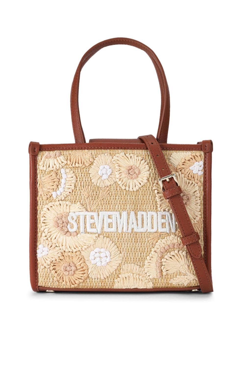 STEVE MADDEN Women's 'Decor Bag Raffia' in Light Brown